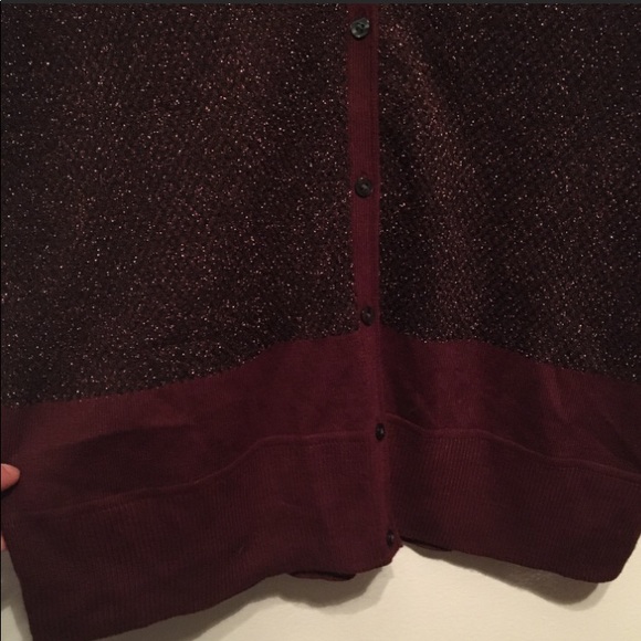 Simply Vera red burgundy and metallic cardigan - Picture 4 of 4